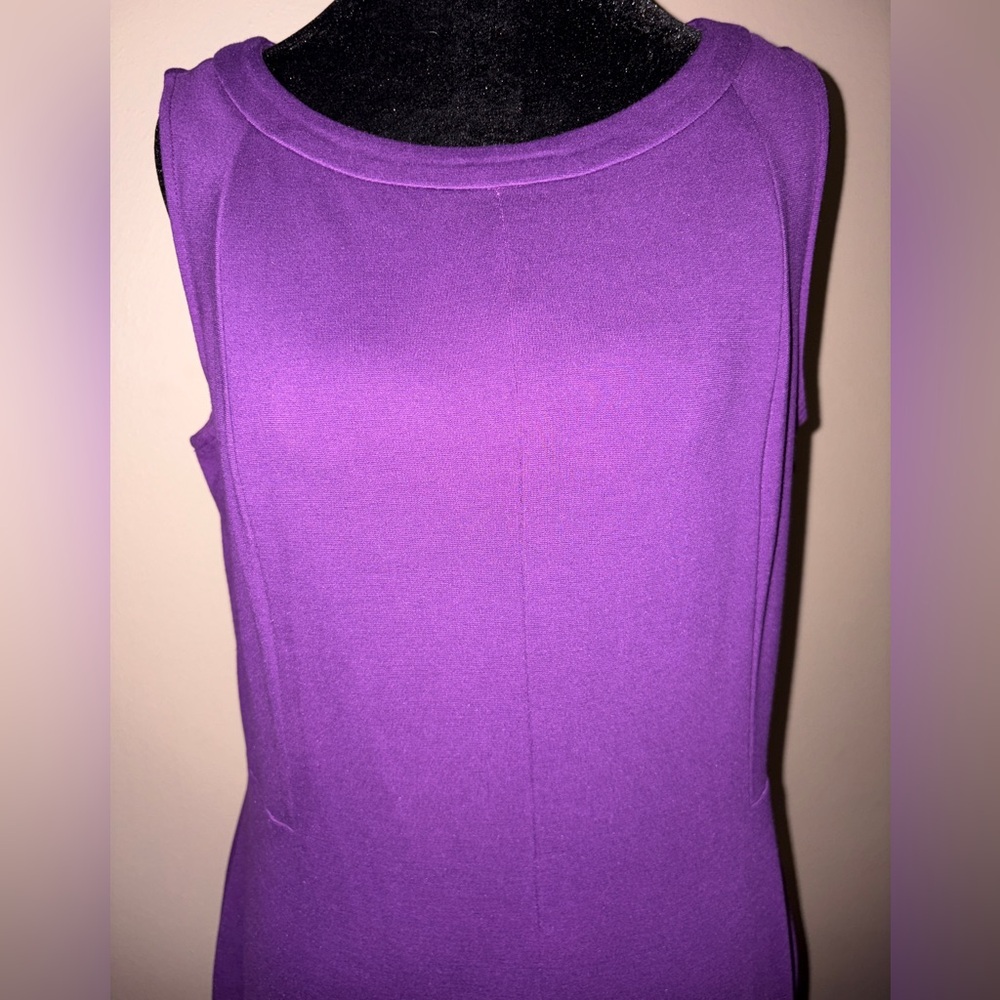 Banana Republic Vibrant Purple Midi Dress with side gold tone exterior zipper